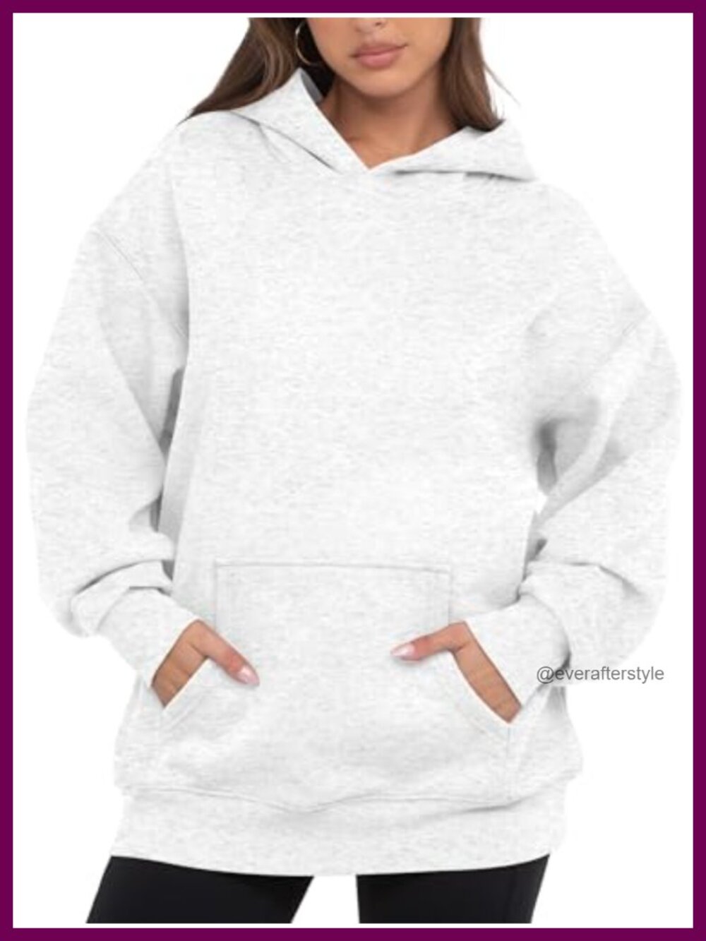 Oversized Fleece Hoodie Cotton Polyester Pullover Kangaroo Pocket